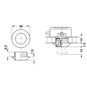 Hafele Rosette for 13 mm Panels - Image 2
