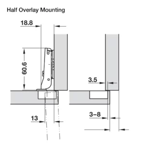 Hafele 94° Mini Series 400 Hinges - Image 3