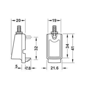 Hafele Wardrobe Rail end Support, Zinc Alloy - Image 3