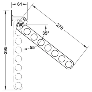 Hefele Coat Hanger Rail, Polished Chrome Plated - Image 2