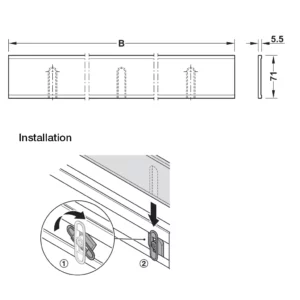 Hafele Designer Panel for Pull-Out Frame, Aluminium - Image 3
