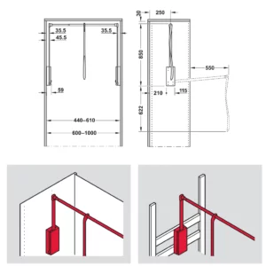 Hafele Wardrobe Lift, soft-closing mechanism - Image 4