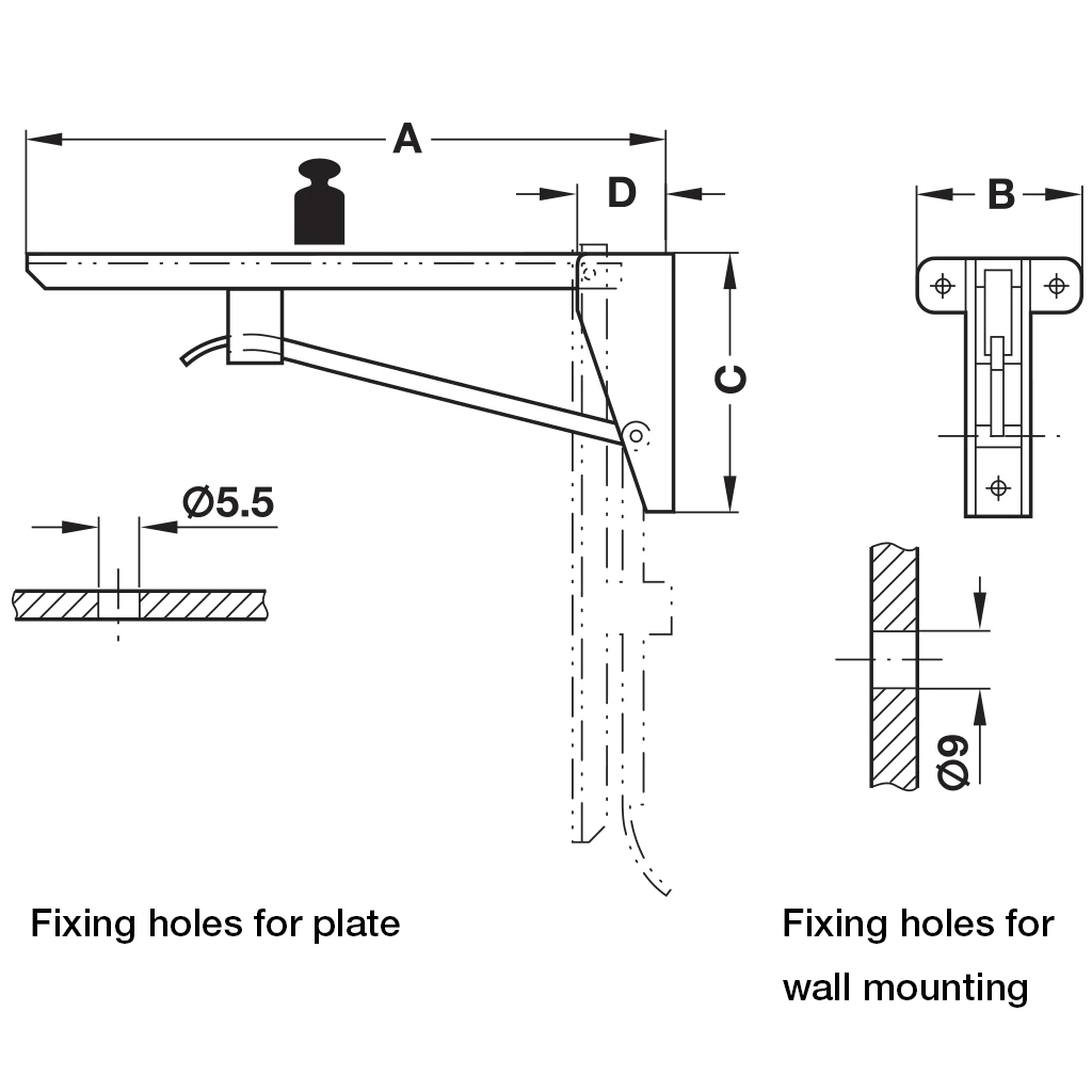Folding Bracket - Hebgo - 150 kg Load Bearing Capacity