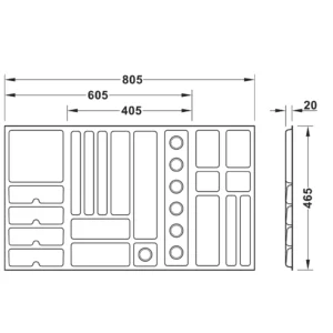 Hafele DressCode Jewellery Insert, Anthracite Grey - Image 3