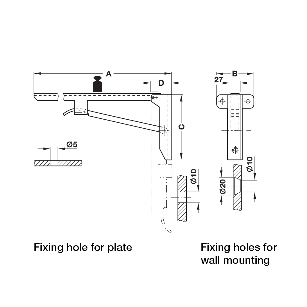 Hafele Folding Bracket - Hebgo