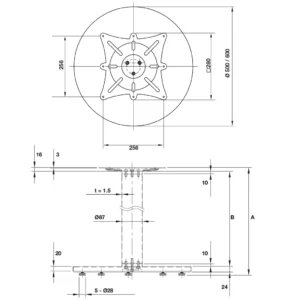 Hafele Single Column Table Base - Image 2