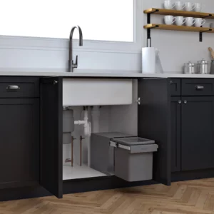 Hideaway Waste Bin Compact Soft-Close 1x15 Ltr (Door Pull) - Image 2