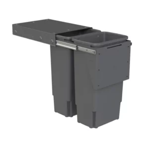 Hideaway Waste Bin Compact Soft-Close 2x35 Ltr (Door Pull) - Image 2