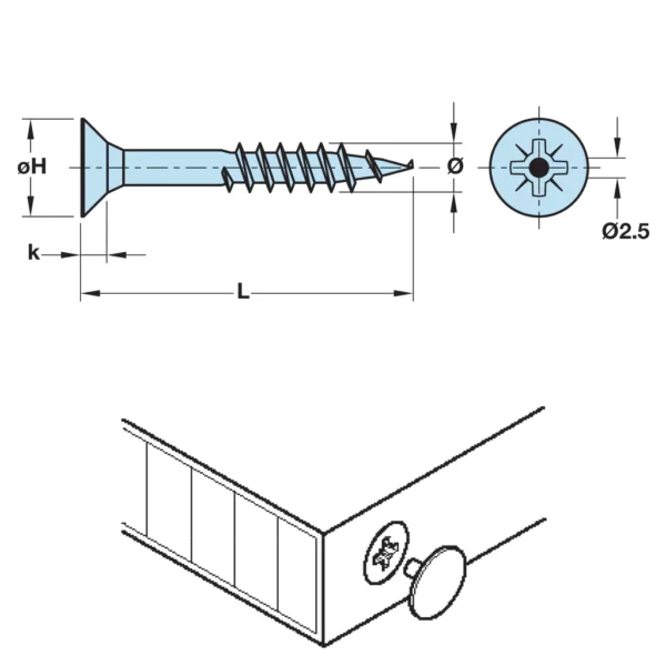 Hospa Pozidrive Countersunk Screws