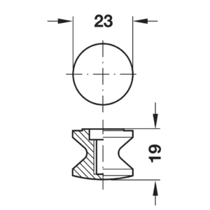 Hafele Push Button, Nickel-plated matt - Image 2