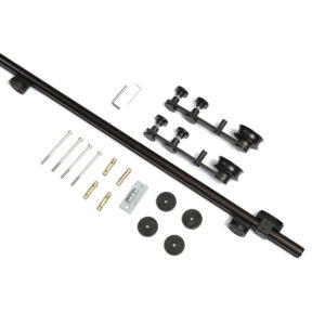 Rivvi Hung Soft Close Barn Door Style Sliding Door System, Black - Image 1