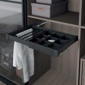 Soft Close Pull-Out Trouser Rack With Belt Tray - Image 3