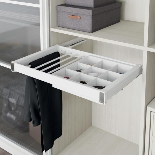 Soft Close Pull-Out Trouser Rack With Belt Tray