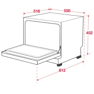Compact Dishwasher Stainless Steel Door Accessory - Image 3