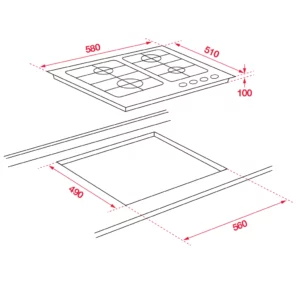 Hafele 60cm Gas Cooktop - Image 2