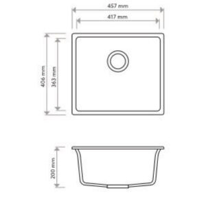 Magic Salsa Single Bowl Sink, Universal, Black - Image 2