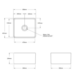 Turner Hastings, Novi 50, Single Bowl Butler Sink, White Gloss - Image 3