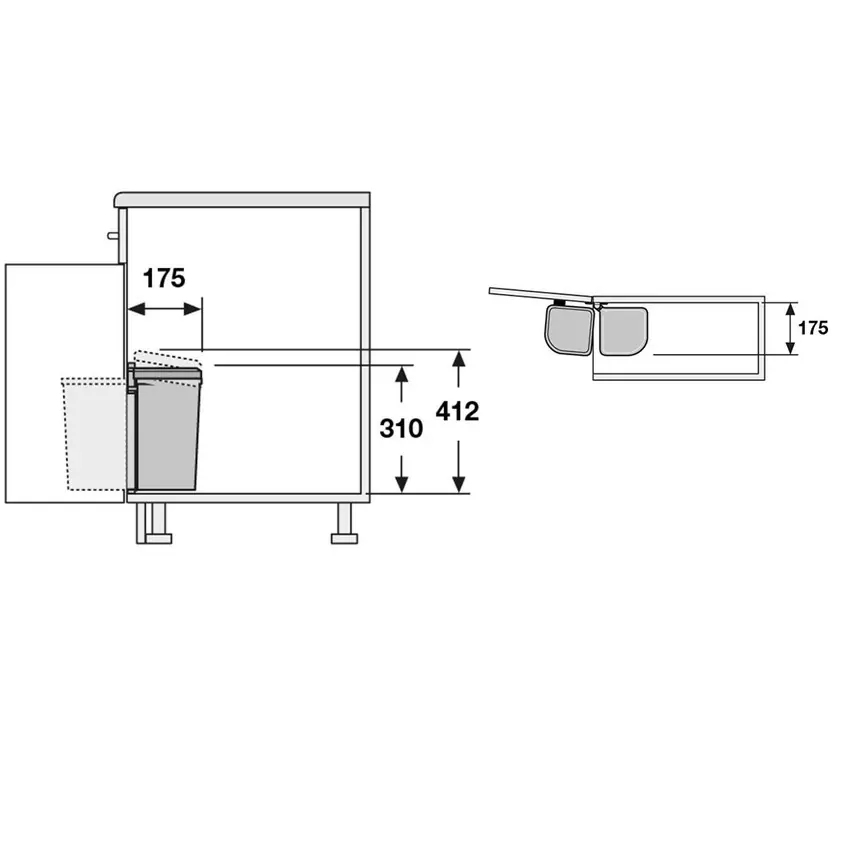 Compact Tidy Bin for Bathroom, Kitchen, Laundry