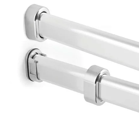 Flange For Oval Wardrobe Tube With Cover, Chrome Plated