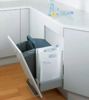 One2Five Integrated Waste Bin System, 500mm with 2 x 26lt