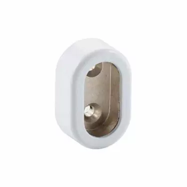 2 X Flange For Oval Wardrobe Tube With Cover, Matt White, Screw Fix